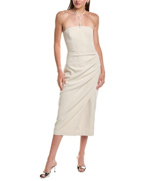 echo crepe halter midi dress