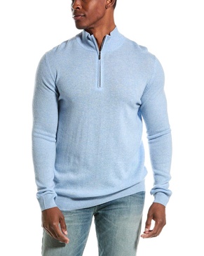 Forte Cashmere 1/4-Zip Cashmere Mock Sweater