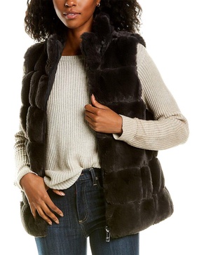 reversible faux fur vest