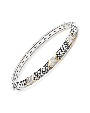 andrea candela flecha 18k & silver 0.28 ct. tw. diamond bangle