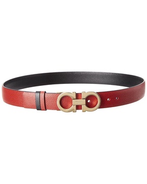 ferragamo gancini reversible & adjustable leather belt