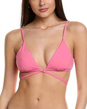 harlen solid tie-front bikini top