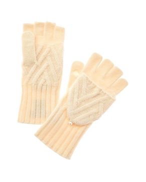 Hannah Rose Delaney Zig Zag Flip Top Cashmere Gloves