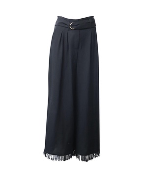 wide leg trousers with belt in black triacetate