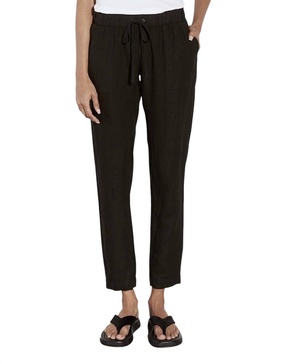 linen easy pants in black