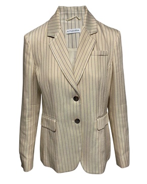 striped jacket in cream viscose