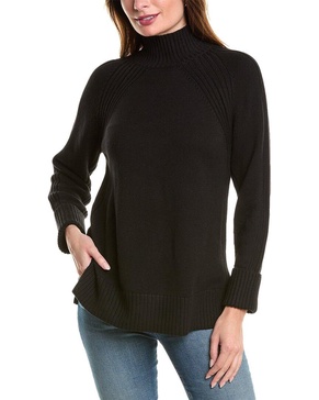 directional mock neck sweater