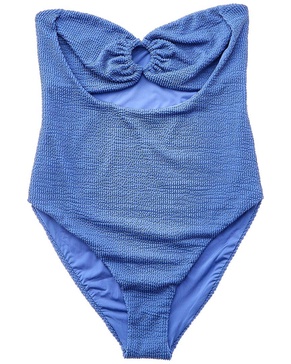 o-ring ruched bandeau one piece