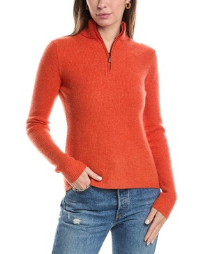 rib 1/4-zip cashmere sweater