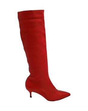 nadia high boots in red leather