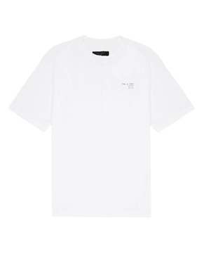 men 100% cotton crew neck front logo short sleeves 425 tee white