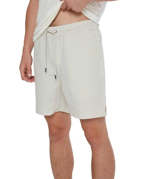 air linen-blend pull-on cargo short