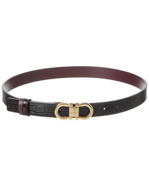 ferragamo gancini reversible & adjustable leather belt