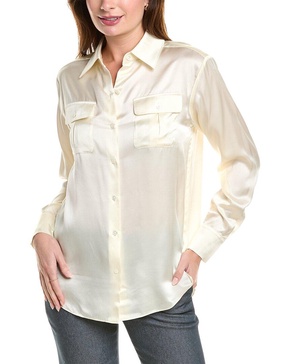 utility silk blouse