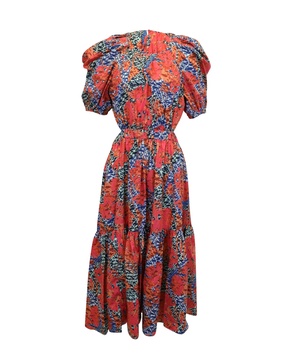 claire midi dress in multicolor cotton