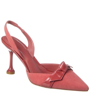 clarita stiletto flare suede slingback pump