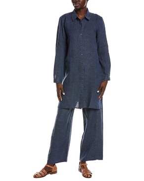 EILEEN FISHER High Slit Linen Shirt