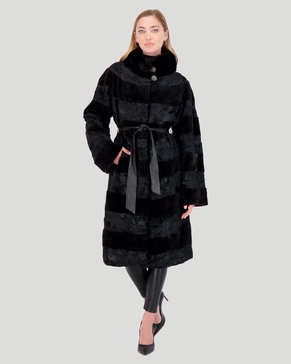 lamb and mink sections short coat