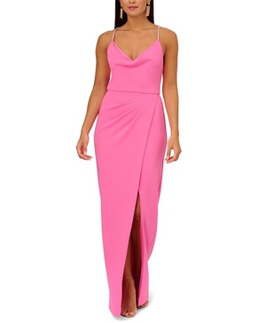 Aidan Mattox Cowl Neck Column Gown