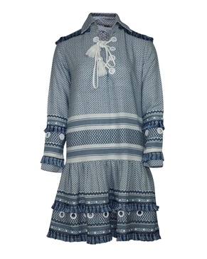 gadielle tassel-embellished dress in blue cotton