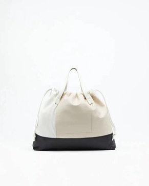 women's large coulisse shopper bag in white/butter