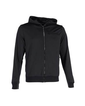 zipped hooded jacket in black polyester