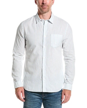 Vince Cabana Stripe Classic Fit Linen-Blend Shirt