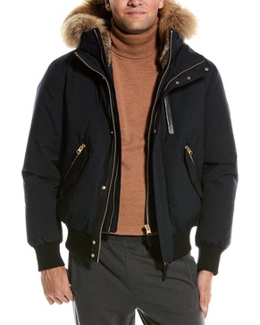 dixon leather-trim down coat