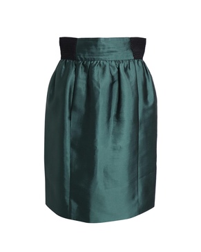 skirt in green silk