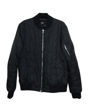 quilted bomber jacket in navy blue polyamide