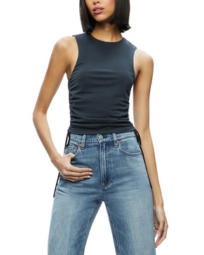 alice + olivia Chrissy Ruched Crop Top