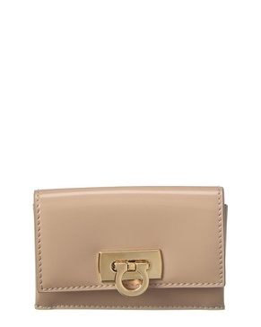 ferragamo gancini clasp leather card holder