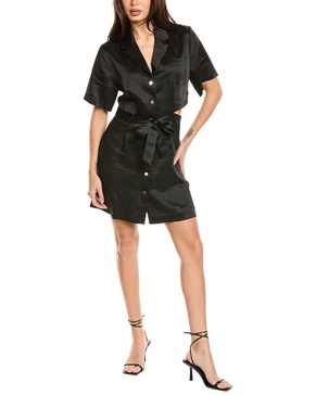 Sandro Cutout Linen-Blend Mini Dress