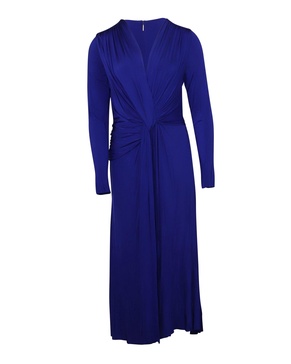 collection butterfly twist drape dress in blue viscose