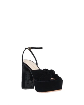 roz knot platform sandal in black