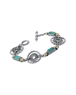 18k & silver gemstone bracelet