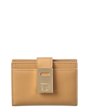 ferragamo hug two-tone leather card case