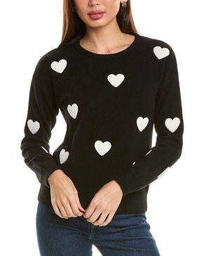 heart patch cashmere sweater