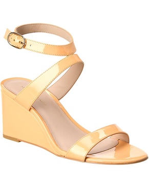 Stuart Weitzman Ave Strap 75 Patent Wedge Sandal