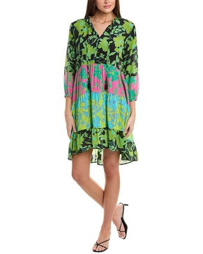 miramar tiered silk mini dress