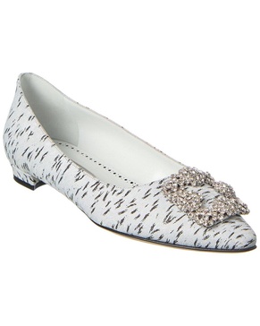 Manolo Blahnik Hangisi Jacquard Flat