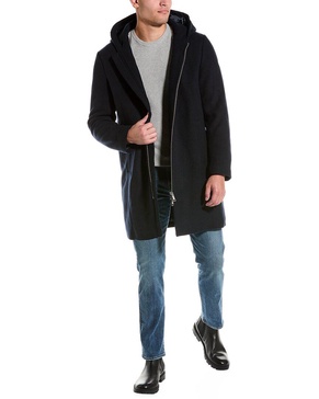 wool-blend trench coat