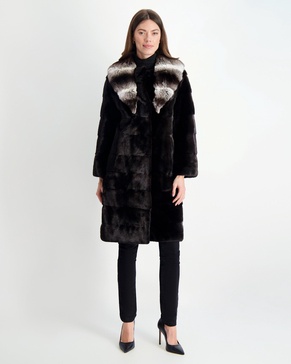 mink short coat chinchilla collar