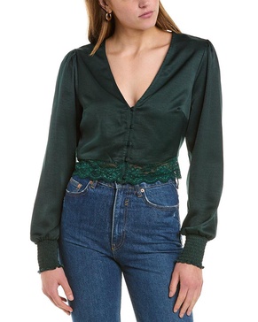 BCBGeneration Lace-Trim Blouse