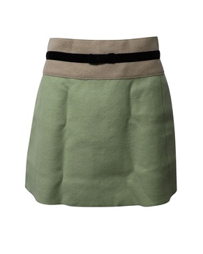 mini skirt in green wool