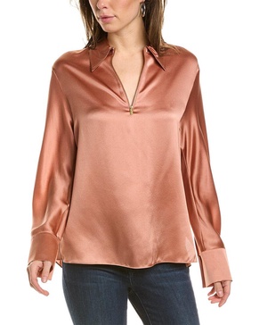 Vince Zipper Silk Blouse