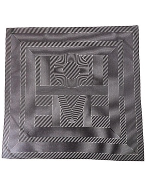 TOTEME Striped Monogram Print Silk Scarf