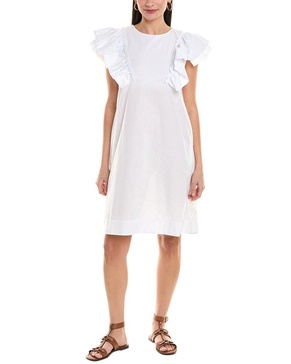 ruffle sleeve shift dress