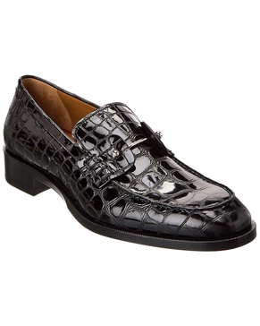 Christian Louboutin Chambelimoc Alligator-Embossed Leather Loafer