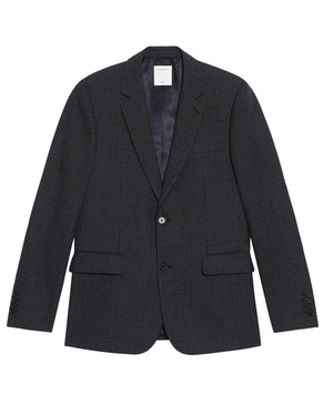 Sandro Formal Houndstooth Wool Suit Jacket